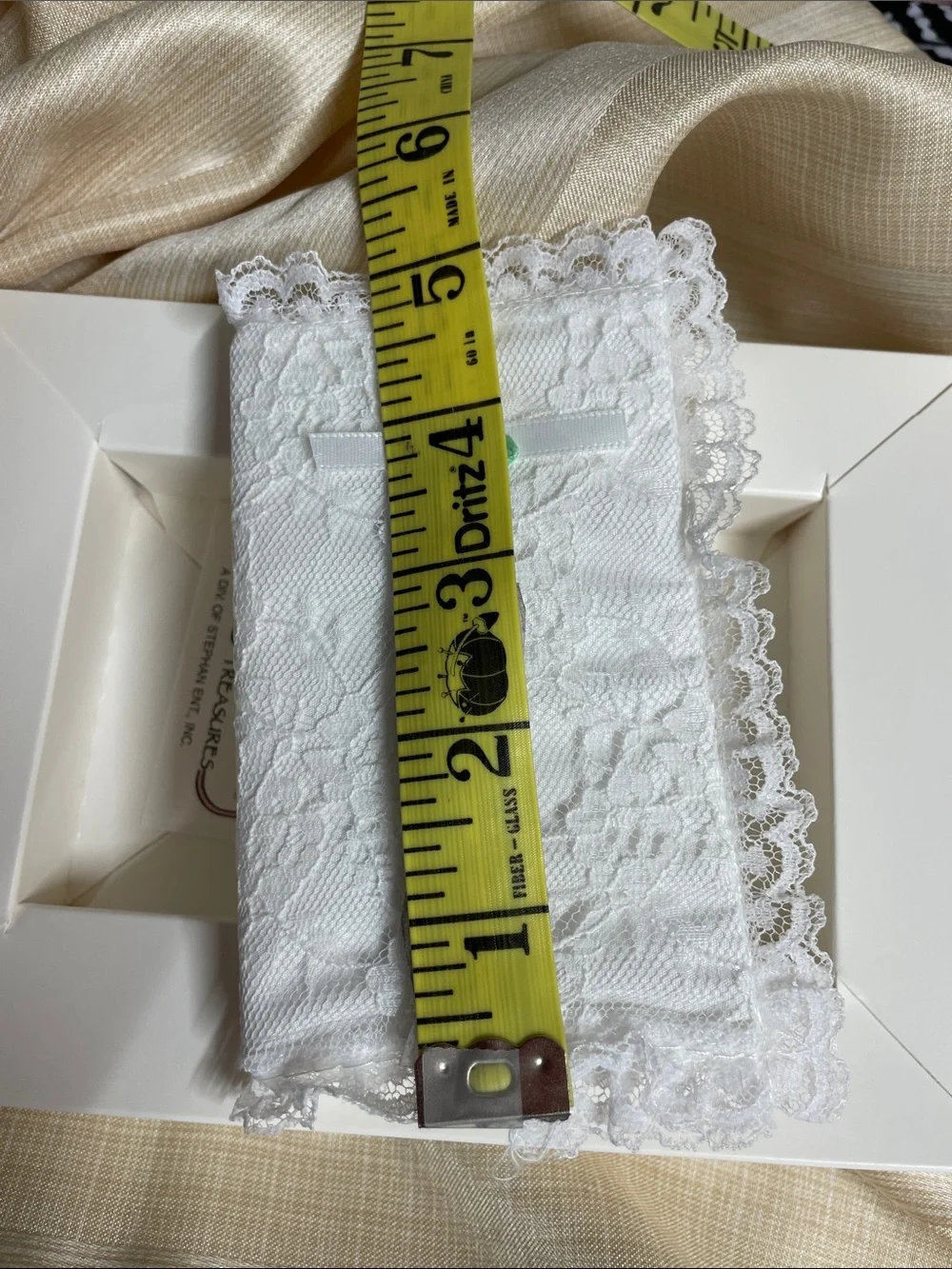 Vintage Tiny Treasures White Lace Keepsake Christening Bible for Baby